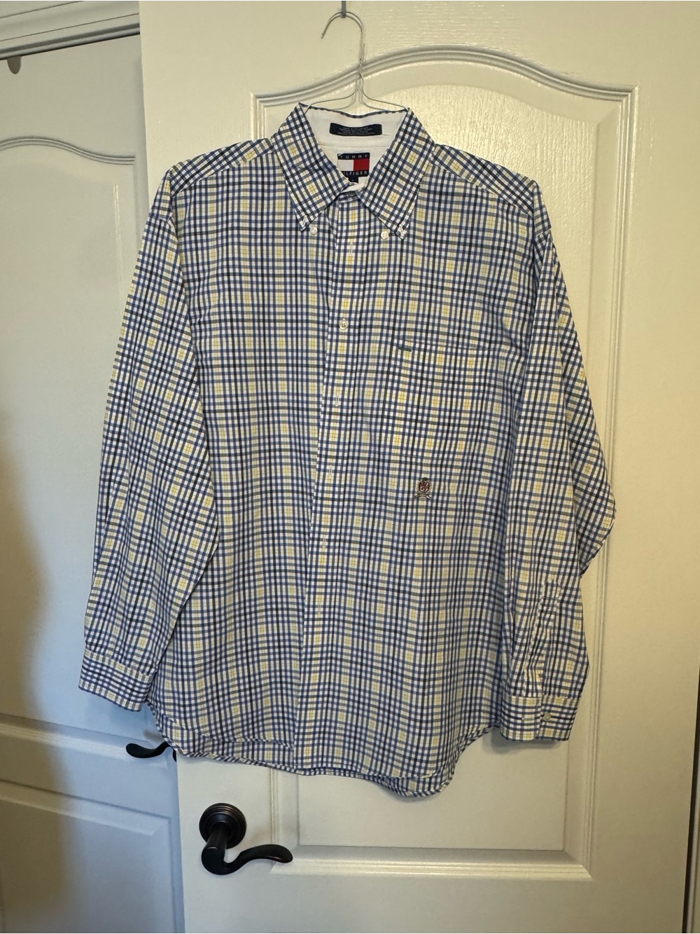 Tommy Hilfiger Blue & White Plaid Button-Down Shirt